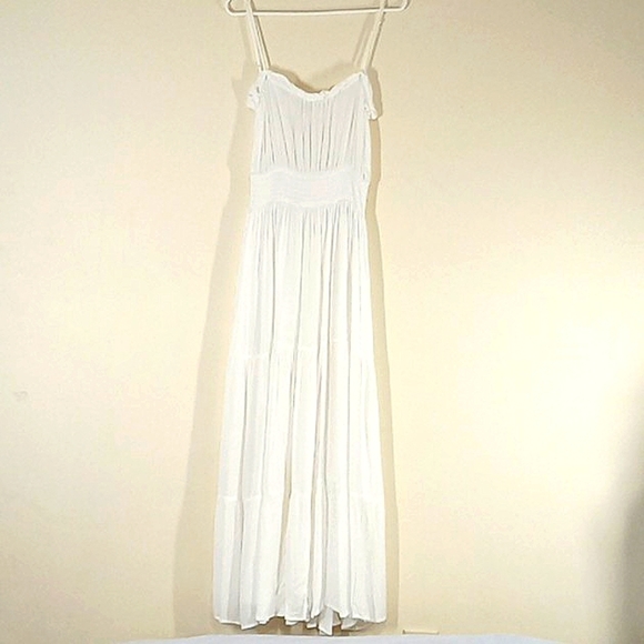 New AQUA Brand SWIM MEDIUM White Long Dress Women NWOT Beach Resort - Picture 2 of 10